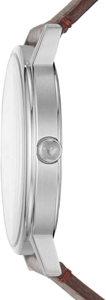 Emporio Armani Herren White Dial Brown Leather Strap Watch For Men - AR11103 - Image 5